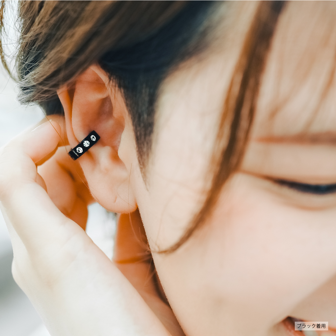 幅4mm 内径9mm ジルコニア イヤーカフ フェイクピアス イヤリング レディース メンズ ノンホールピアス