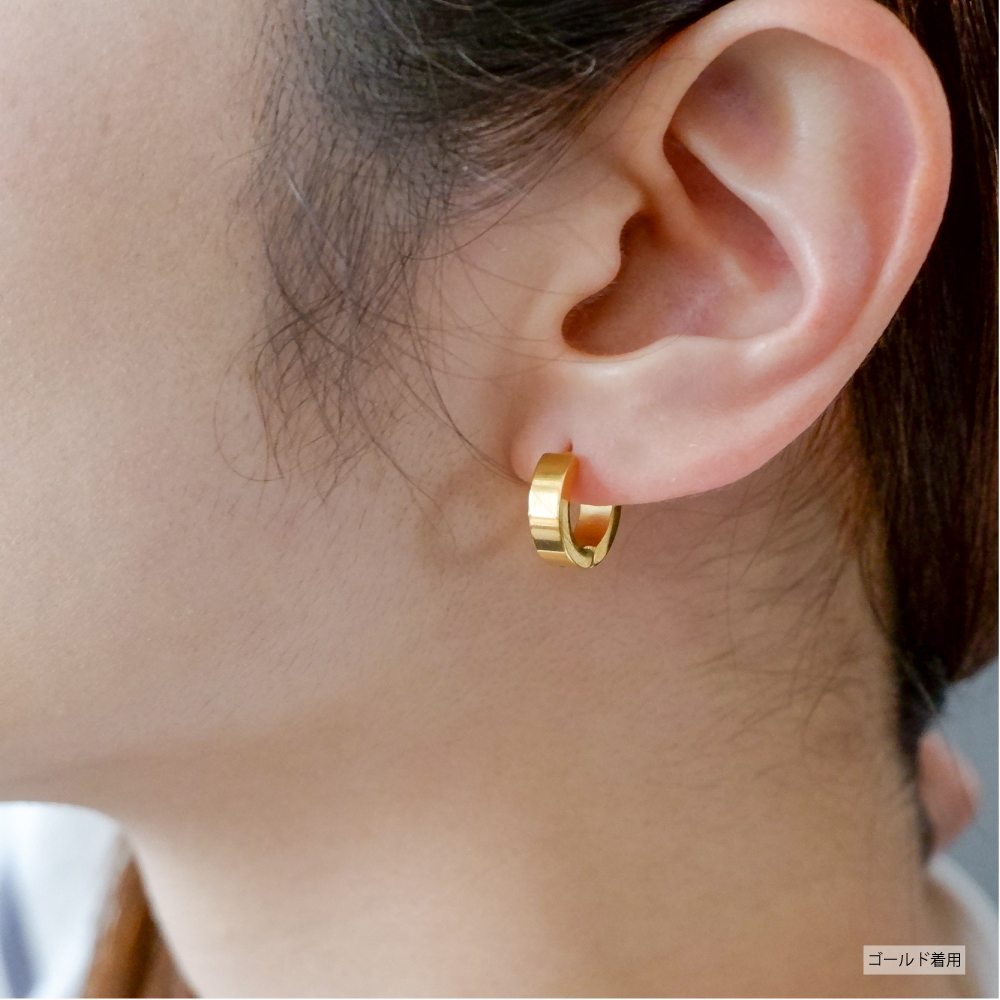 【幅4mm 内径9mm】フープピアス 人気 太め 鏡面 1ペア つけっぱなし 18G メンズ レディース リング ピアス サージカルステンレス 金属アレルギー対応 男女兼用