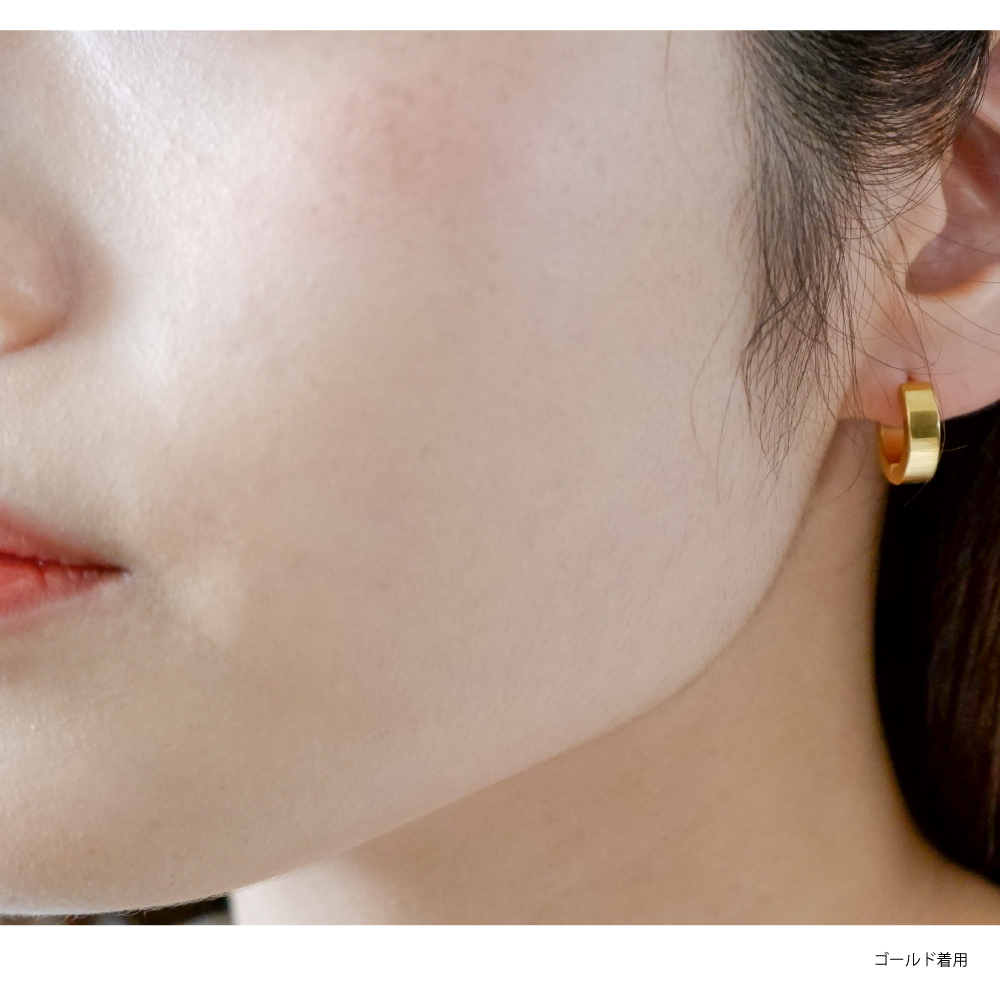 【幅4mm 内径9mm】フープピアス 人気 太め 鏡面 1ペア つけっぱなし 18G メンズ レディース リング ピアス サージカルステンレス 金属アレルギー対応 男女兼用