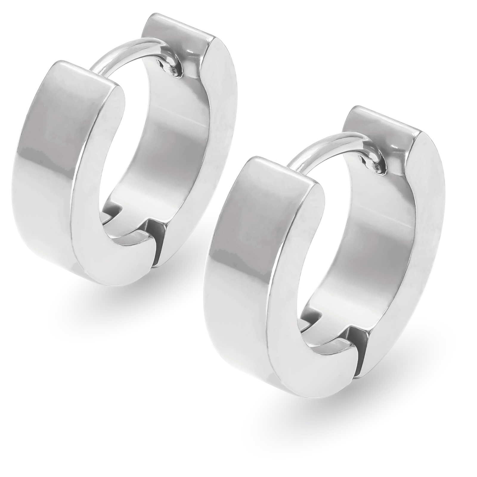 【幅4mm 内径9mm】フープピアス 人気 太め 鏡面 1ペア つけっぱなし 18G メンズ レディース リング ピアス サージカルステンレス 金属アレルギー対応 男女兼用