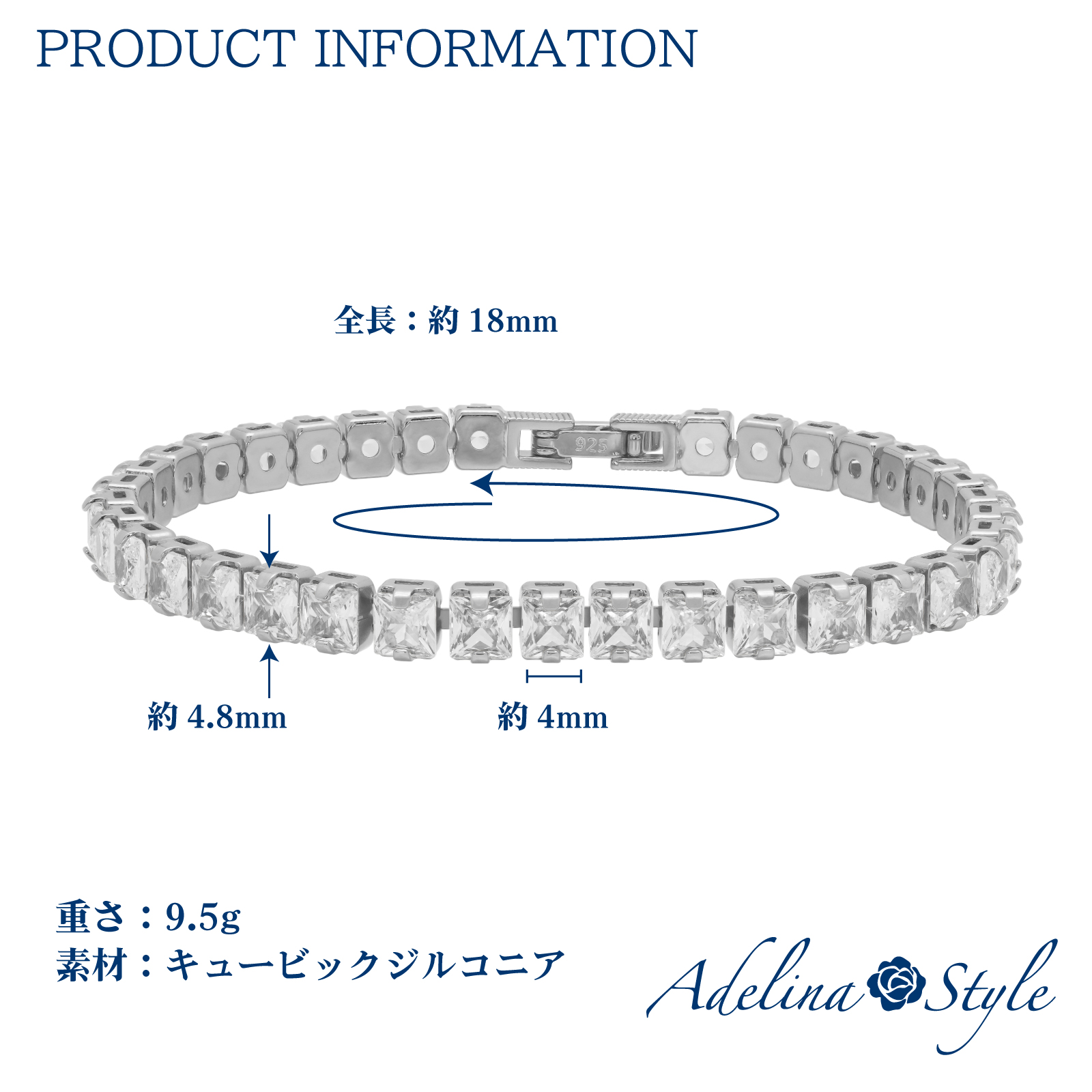 ブレスレット レディース 人気 3A 36粒 キュービックジルコニア シンプル シルバーメッキ メンズ 金属アレルギー対応 プレゼント ギフト 専用ケース付