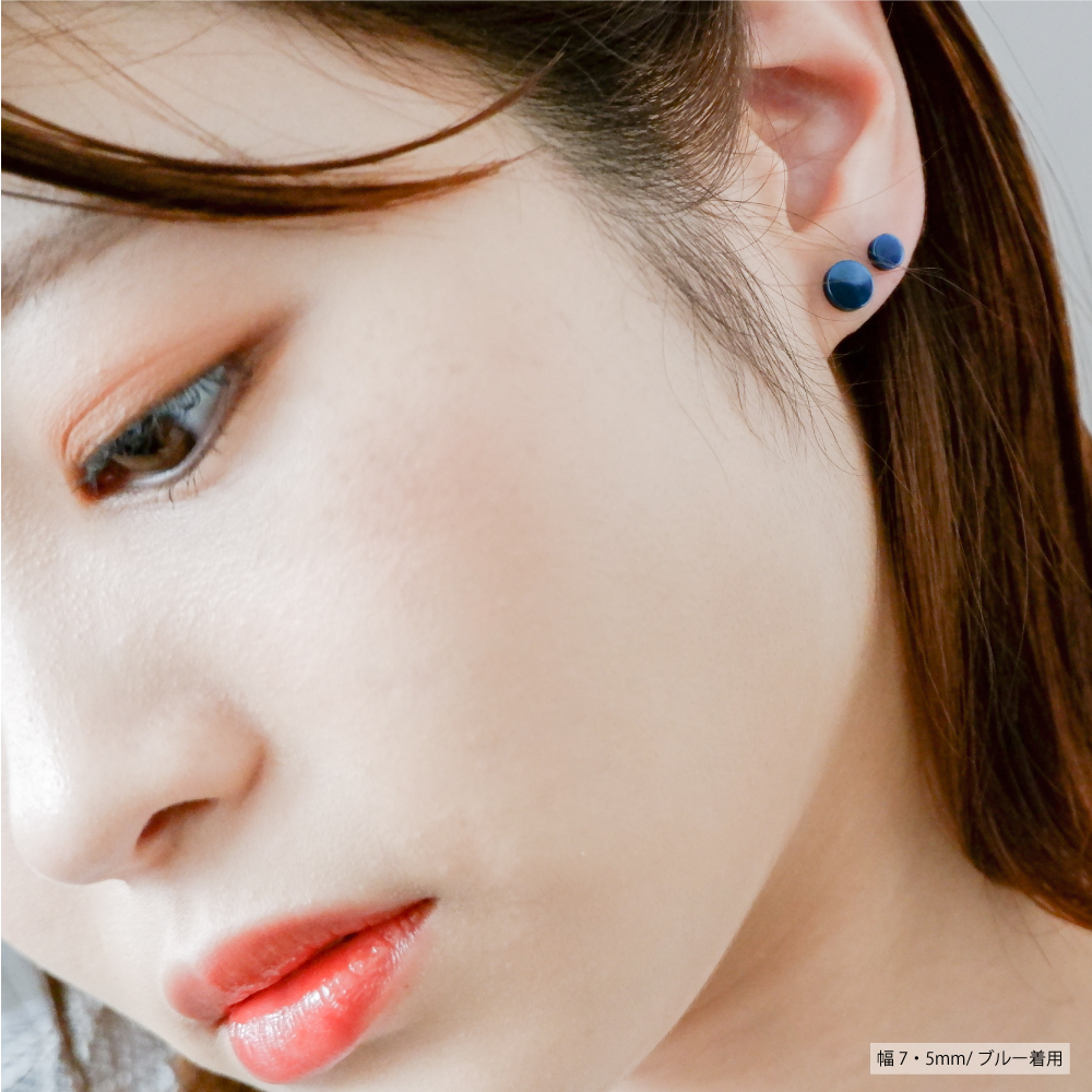 [6サイズ 幅3/4/5/6/7/8mm ペアセット]サージカルステンレス 人気 ダンベルピアス ネジ式 フラットキャッチ 円型 メンズ レディース 男女兼用 シンプル 金属アレルギー対応 スタッドピアス