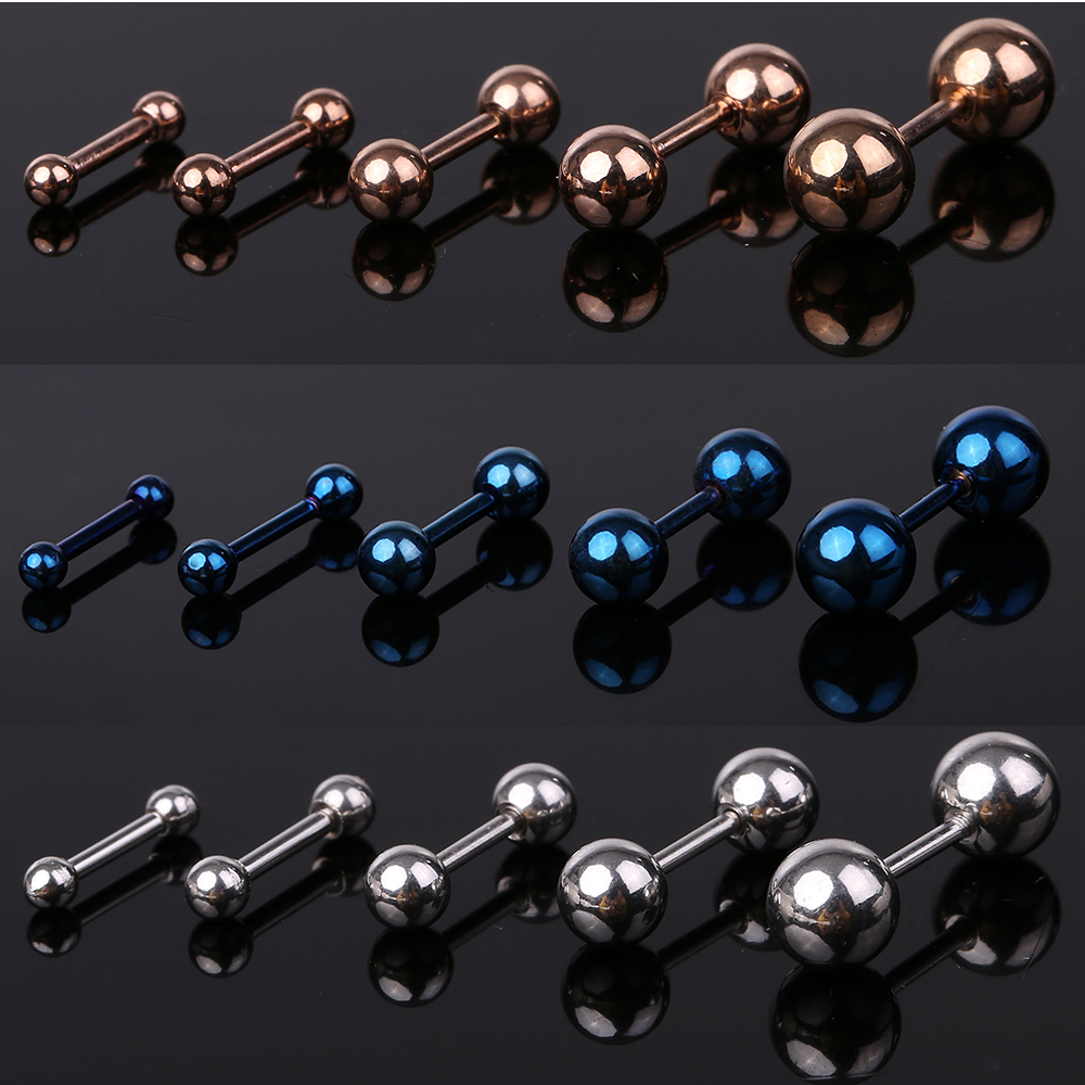 5ペアセット サージカルステンレス バーベル ボールピアス 丸玉 つけっぱなし メンズ レディース 軟骨 ピアス 金属アレルギー対応