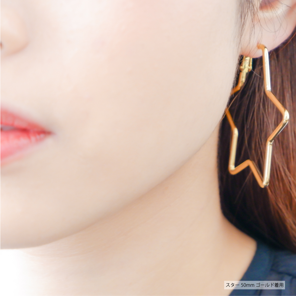 菱形 フープ ピアス 幅2mm フープピアス 大きめ リングピアス レディース 人気 ピアス 1ペア サージカルステンレス 金属アレルギー対応