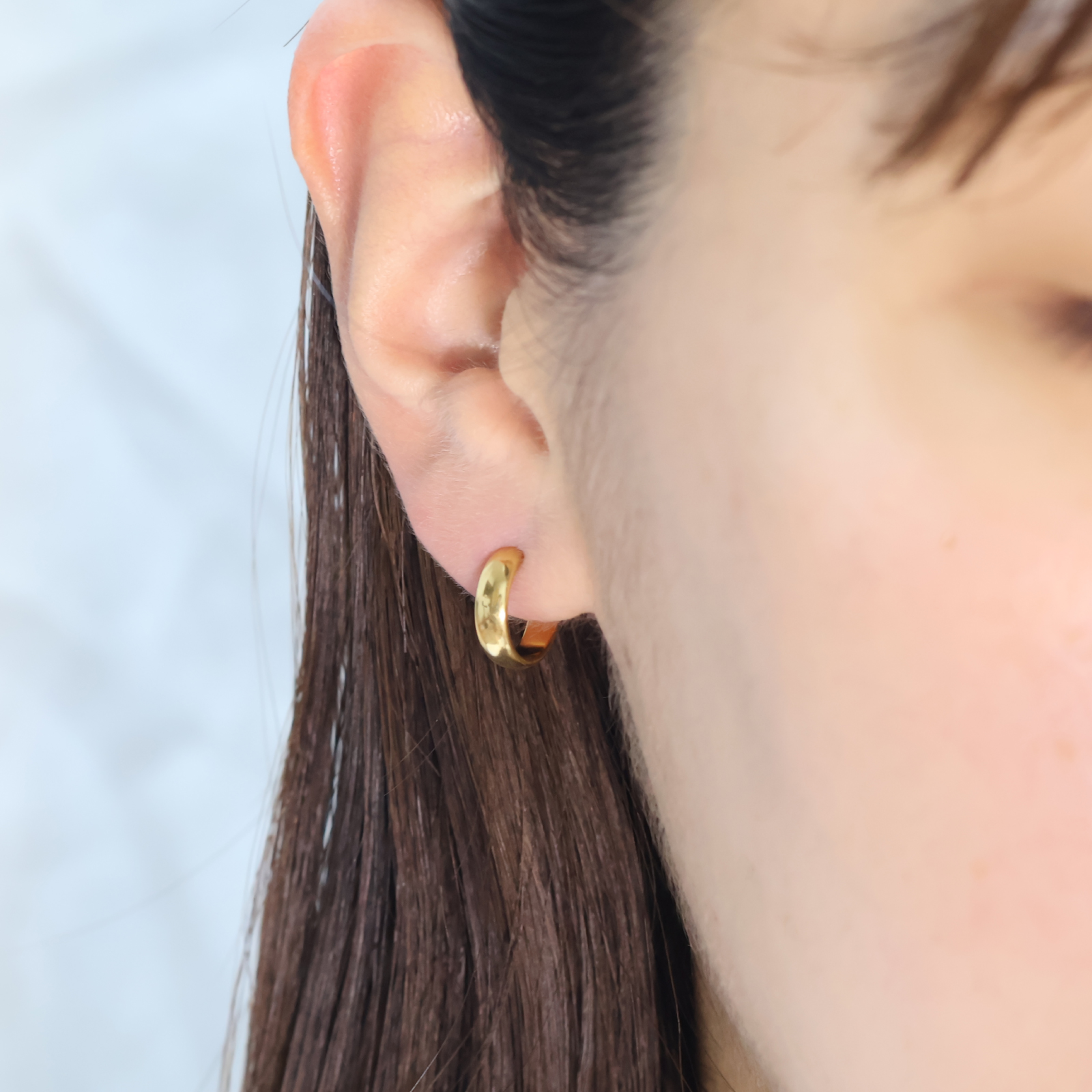 球面 幅3.5mm チタンピアス 人気 フープピアス つけっぱなし 純チタン 1ペア メンズ レディース 金属アレルギー対応