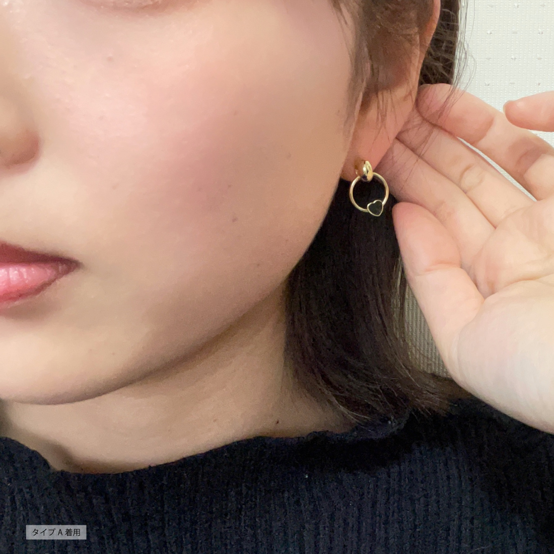 ハート ピアス レディース 人気 1ペア 18KGP スタッドピアス S925 シルバーピアス 金属アレルギー対応 (タイプA/ゴールド)