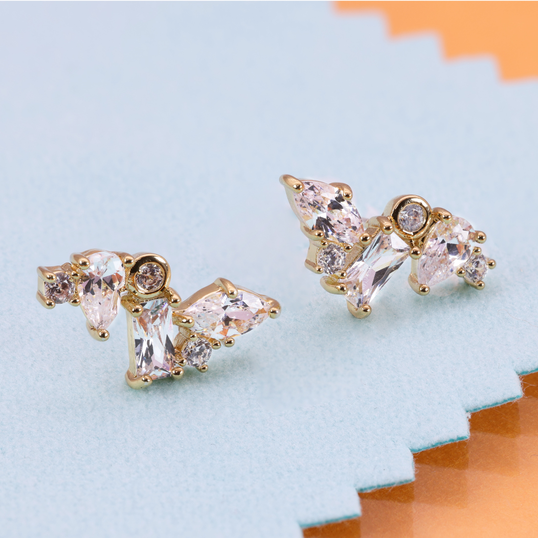 ピアス レディース 人気 1ペア 18KGP スタッドピアス S925 シルバーピアス キュービックジルコニア 金属アレルギー対応 (タイプE/9×16mm)