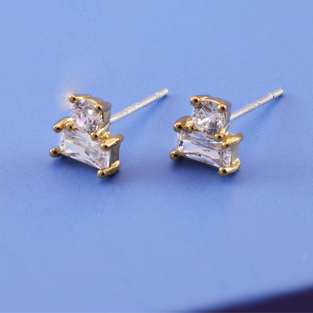ピアス レディース 人気 1ペア 18KGP スタッドピアス S925 シルバーピアス キュービックジルコニア 金属アレルギー対応 (タイプG/6×6.5mm)