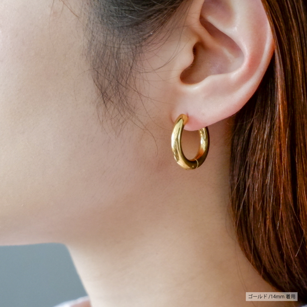 フープピアス 人気 幅4mm 太めピアス 18G リング ピアス つけっぱなし ペア メンズ レディース 男女 サージカルステンレス 金属アレルギー対応