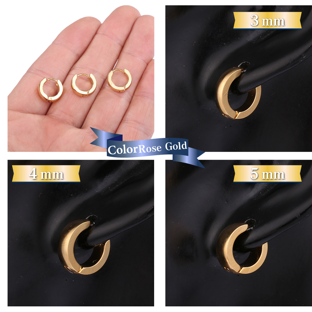 フープピアス 球面 幅3/4/5mm 人気 つけっぱなし リング ピアス ペア メンズ レディース 男女兼用 サージカルステンレス 金属アレルギー対応