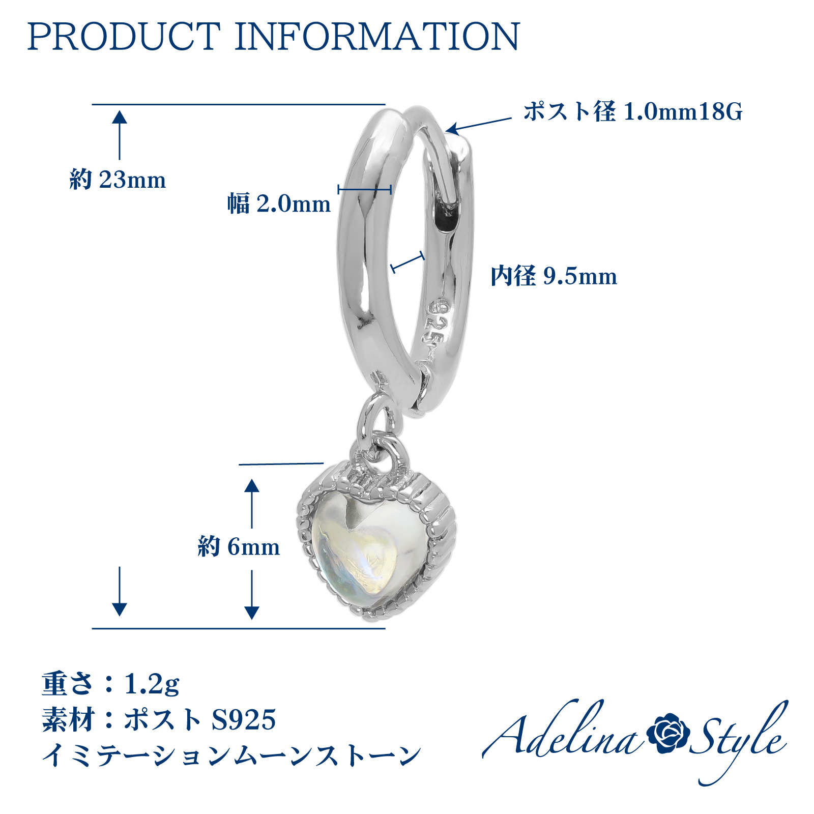 ハート ピアス レディース 人気 ダングルピアス シルバー 925 大人 ゆれる ジルコニア (typeE)