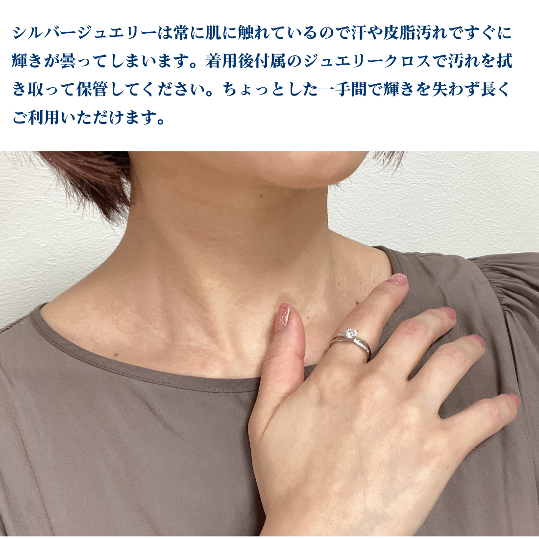 指輪 リング レディース 人気 大粒 4本爪 5Aキュービックジルコニア シルバーリング S925 純銀 フリーサイズ 調整可能 シンプル 金属アレルギー対応 (タイプB)