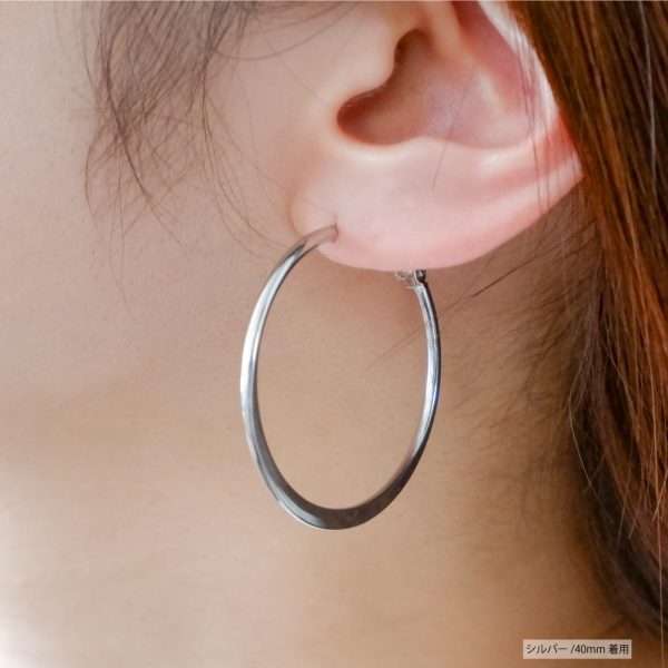 [Adelina Style] フープピアス 人気 大きめ リンクピアス 幅2mm 1ペア サージカルステンレス レディースピアス 金属アレルギー対応 - 画像 (9)