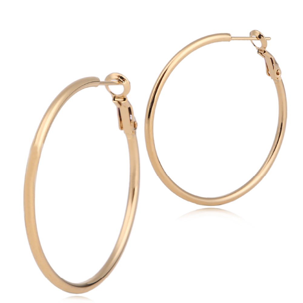 フープピアス 人気 大きめ リンクピアス 幅2mm 1ペア サージカルステンレス レディースピアス 金属アレルギー対応 - ゴールド, 外径40mm