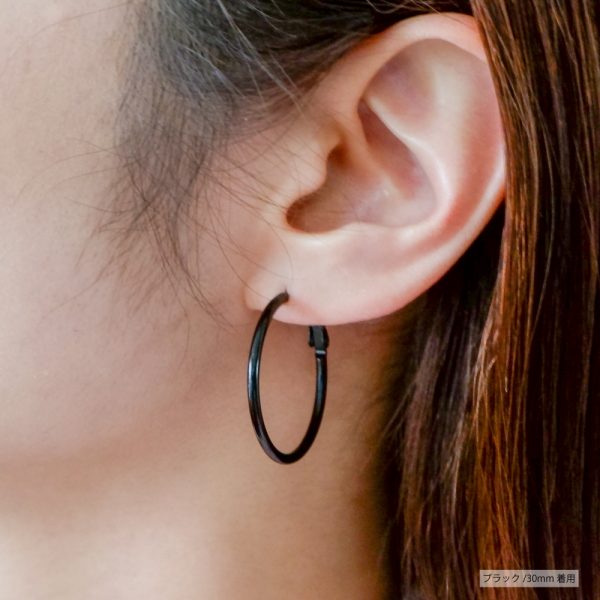 [Adelina Style] フープピアス 人気 大きめ リンクピアス 幅2mm 1ペア サージカルステンレス レディースピアス 金属アレルギー対応 - 画像 (2)
