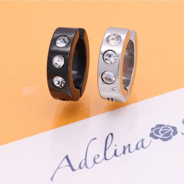 [Adelina Style] 幅4mm 内径9mm ジルコニア イヤーカフ フェイクピアス イヤリング レディース メンズ ノンホールピアス - 画像 (3)
