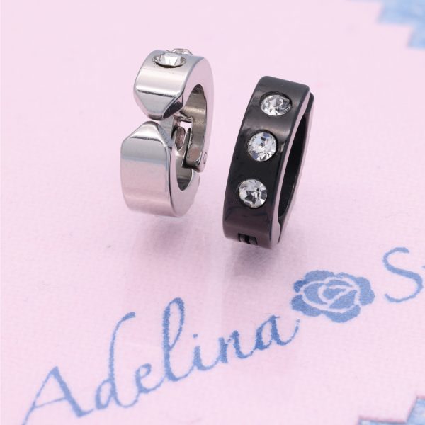 [Adelina Style] 幅4mm 内径9mm ジルコニア イヤーカフ フェイクピアス イヤリング レディース メンズ ノンホールピアス - 画像 (4)