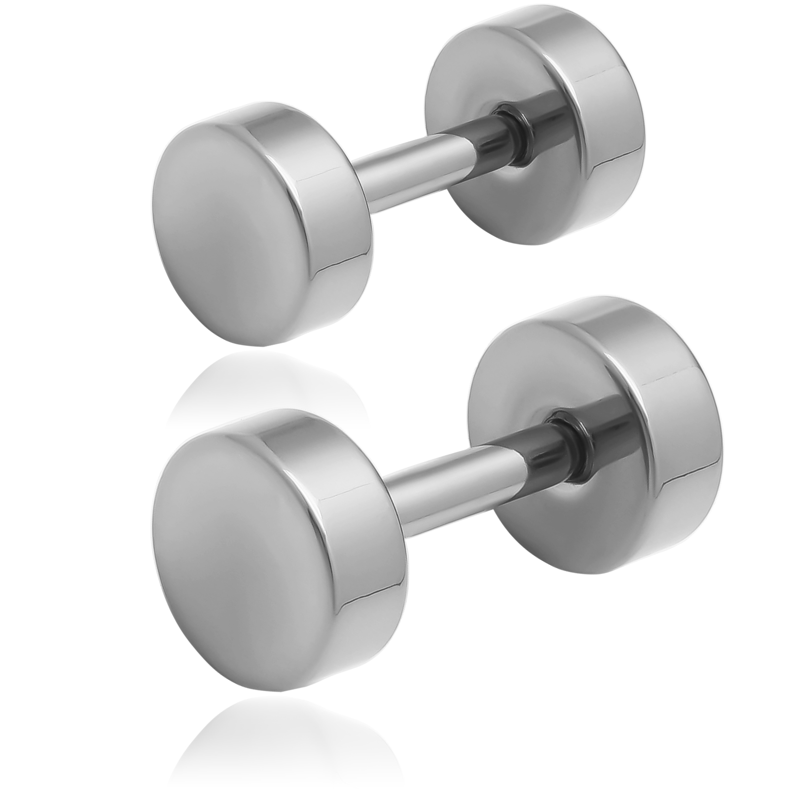 純チタン チタンピアス ダンベルピアス つけっぱなし 高耐久性 金属アレルギー対応 メンズ レディース シンプルデザイン スタッド シルバーカラー 両耳 プレゼント - 幅5mm