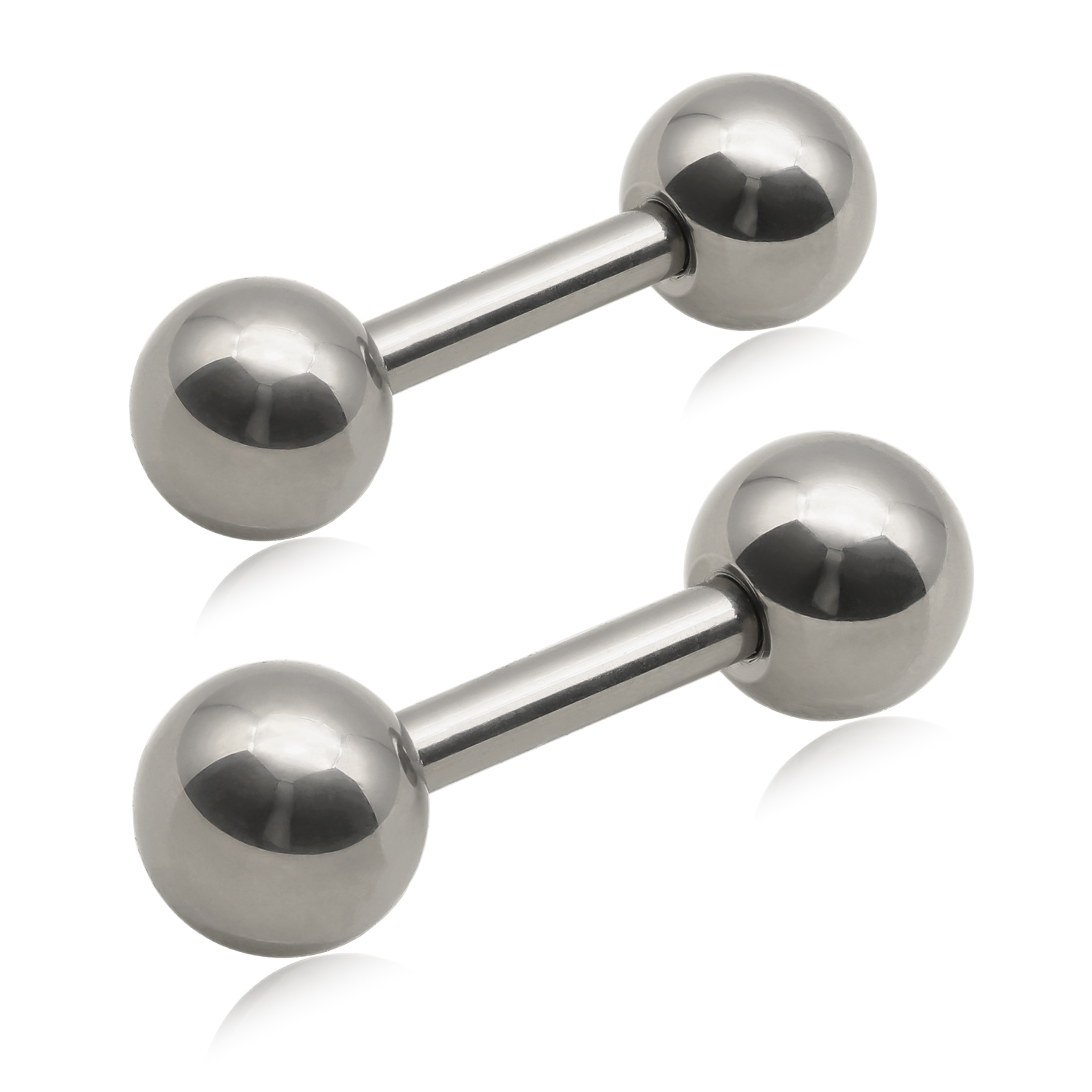 純チタン ダンベル ボールピアス 丸玉 スタッド ピアス 人気 つけっぱなし 16G 軟骨ピアス メンズ レディース 1ペア金属アレルギー対応 男女 - 3mm, シャフト径1.2×長さ6mm