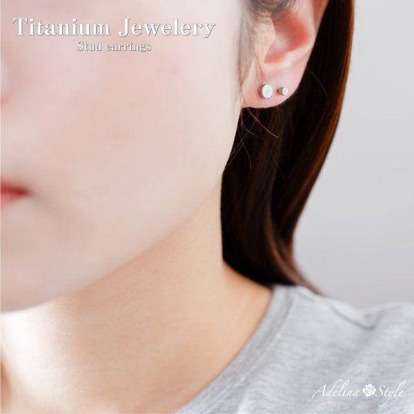 [Adelina Style] 純チタン チタンピアス ダンベルピアス つけっぱなし 高耐久性 金属アレルギー対応 メンズ レディース シンプルデザイン スタッド シルバーカラー 両耳 プレゼント