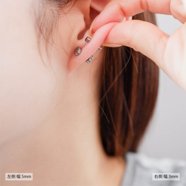 [Adelina Style] 純チタン チタンピアス ダンベルピアス つけっぱなし 高耐久性 金属アレルギー対応 メンズ レディース シンプルデザイン スタッド シルバーカラー 両耳 プレゼント - 画像 (3)