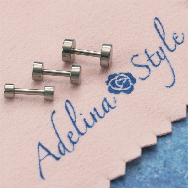 [Adelina Style] 純チタン チタンピアス ダンベルピアス つけっぱなし 高耐久性 金属アレルギー対応 メンズ レディース シンプルデザイン スタッド シルバーカラー 両耳 プレゼント - 画像 (7)