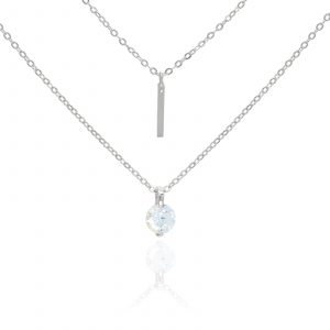 [Adelina Style] ネックレス レディース 人気 2連チェーン 高輝度 AAAAAジルコニア ペンダント シルバー925純銀 アクセサリー 金属アレルギー対応