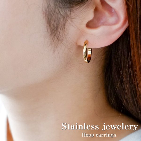 [Adelina Style] フープピアス 人気 幅2.0/2.5mm 1ペア 鏡面仕上げ つけっぱなし 18G メンズ レディース リング ピアス サージカルステンレス 金属アレルギー対応 男女兼用