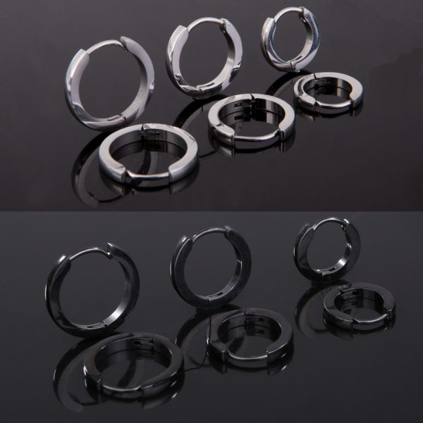 [Adelina Style] フープピアス 人気 幅2.0/2.5mm 1ペア 鏡面仕上げ つけっぱなし 18G メンズ レディース リング ピアス サージカルステンレス 金属アレルギー対応 男女兼用 - 画像 (7)