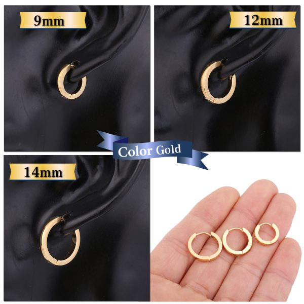 [Adelina Style] フープピアス 人気 幅2.0/2.5mm 1ペア 鏡面仕上げ つけっぱなし 18G メンズ レディース リング ピアス サージカルステンレス 金属アレルギー対応 男女兼用 - 画像 (8)