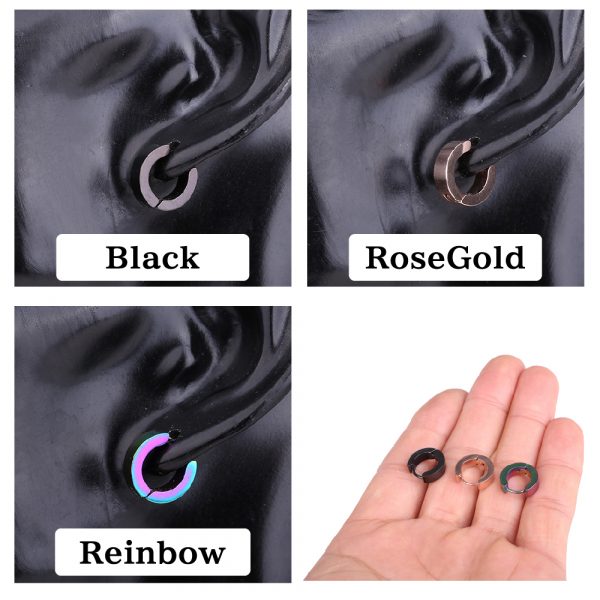[Adelina Style] フープピアス 人気 太め 幅4mm 鏡面 1ペア つけっぱなし 18G メンズ レディース リング ピアス サージカルステンレス 金属アレルギー対応 男女兼用 - 画像 (5)