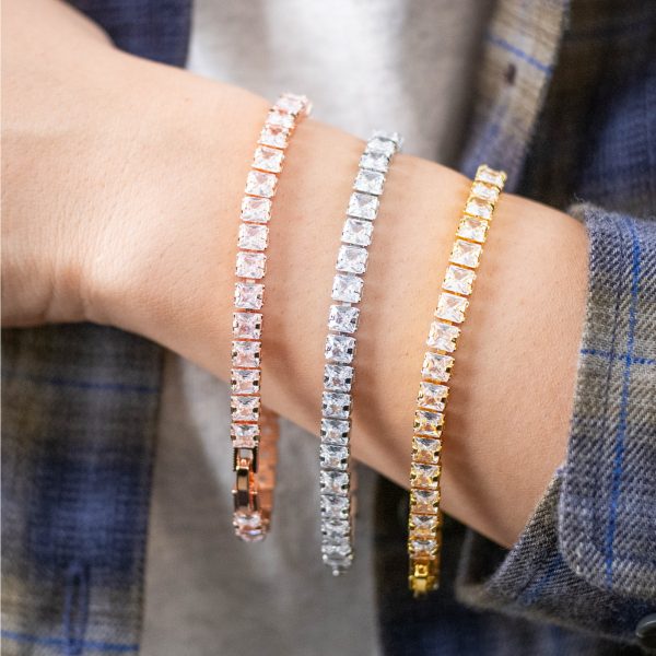 [Adelina Style] ブレスレット レディース 人気 3A 36粒 キュービックジルコニア シンプル シルバーメッキ メンズ 金属アレルギー対応 プレゼント ギフト 専用ケース付 - 画像 (3)