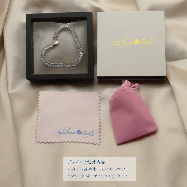 [Adelina Style] ブレスレット レディース 人気 3A 36粒 キュービックジルコニア シンプル シルバーメッキ メンズ 金属アレルギー対応 プレゼント ギフト 専用ケース付 - 画像 (6)
