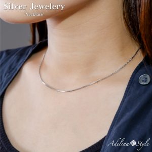 [Adelina Style] 40+5cm ベネチアンチェーン シルバー ネックレス チェーン 人気 細め レディース S925 純銀 金属アレルギー対応