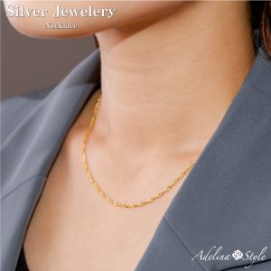 [Adelina Style] 長さ40+5cm ネックレス チェーン 人気 細め レディース スクリューチェーン シルバー925 純銀 金属アレルギー対応