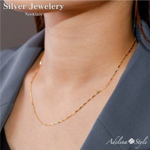 [Adelina Style] 幅1.0mm 細め ネックレス チェーン 人気 レディース メロンシードチェーン シルバー925 純銀 金属アレルギー対応