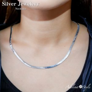 [Adelina Style] 幅3.5mm ネックレス チェーン 人気 細め レディース スネークチェーン シルバー925 純銀 金属アレルギー対応