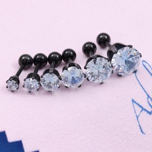 [Adelina Style] [1ペア]ピアス レディース 人気 1粒 スタッドピアス キュービックジルコニア サージカルステンレス つけっぱなし イヤリング 金属アレルギー対応