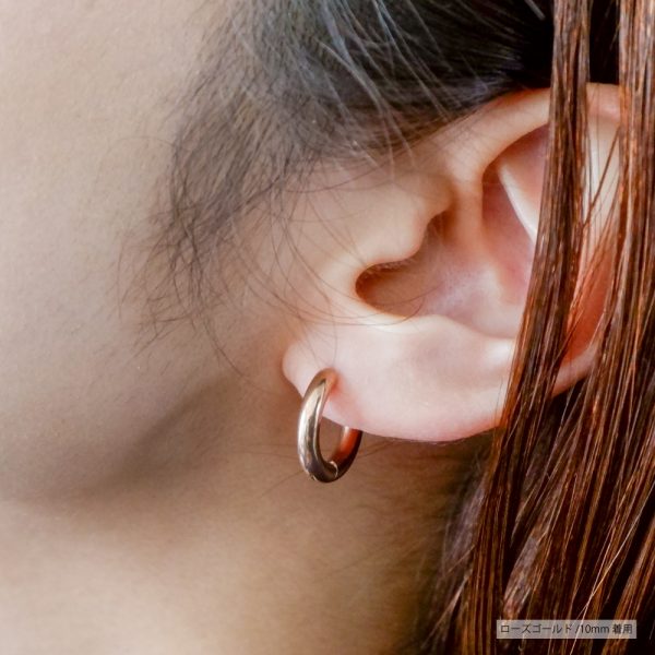 [Adelina Style] リングピアス フープピアス メンズ レディース 人気 幅3mm つけっぱなし 小さめ 18G 1ペア サージカルステンレス ピアスリング 金属アレルギー対応 - 画像 (2)