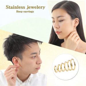 [Adelina Style] フープピアス 人気 幅2.5mm ピアスセット つけっぱなし 18G メンズ レディース リング ピアス サージカルステンレス 金属アレルギー対応 男女兼用 両耳