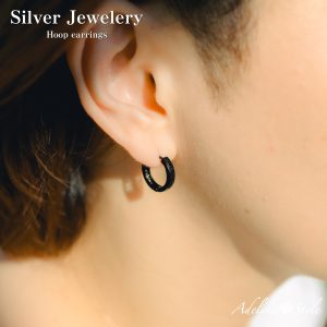 [Adelina Style] シルバー フープピアス 幅3.0mm 内径11mm 人気 つけっぱなし 1ペア リング ピアス S925 純銀製 メンズ レディース 金属アレルギー対応