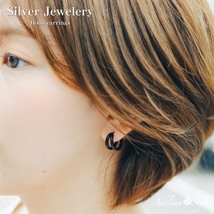 [Adelina Style] シルバー フープピアス 幅10.0mm 内径12mm 人気 つけっぱなし 1ペア リング ピアス S925 純銀製 メンズ レディース 金属アレルギー対応
