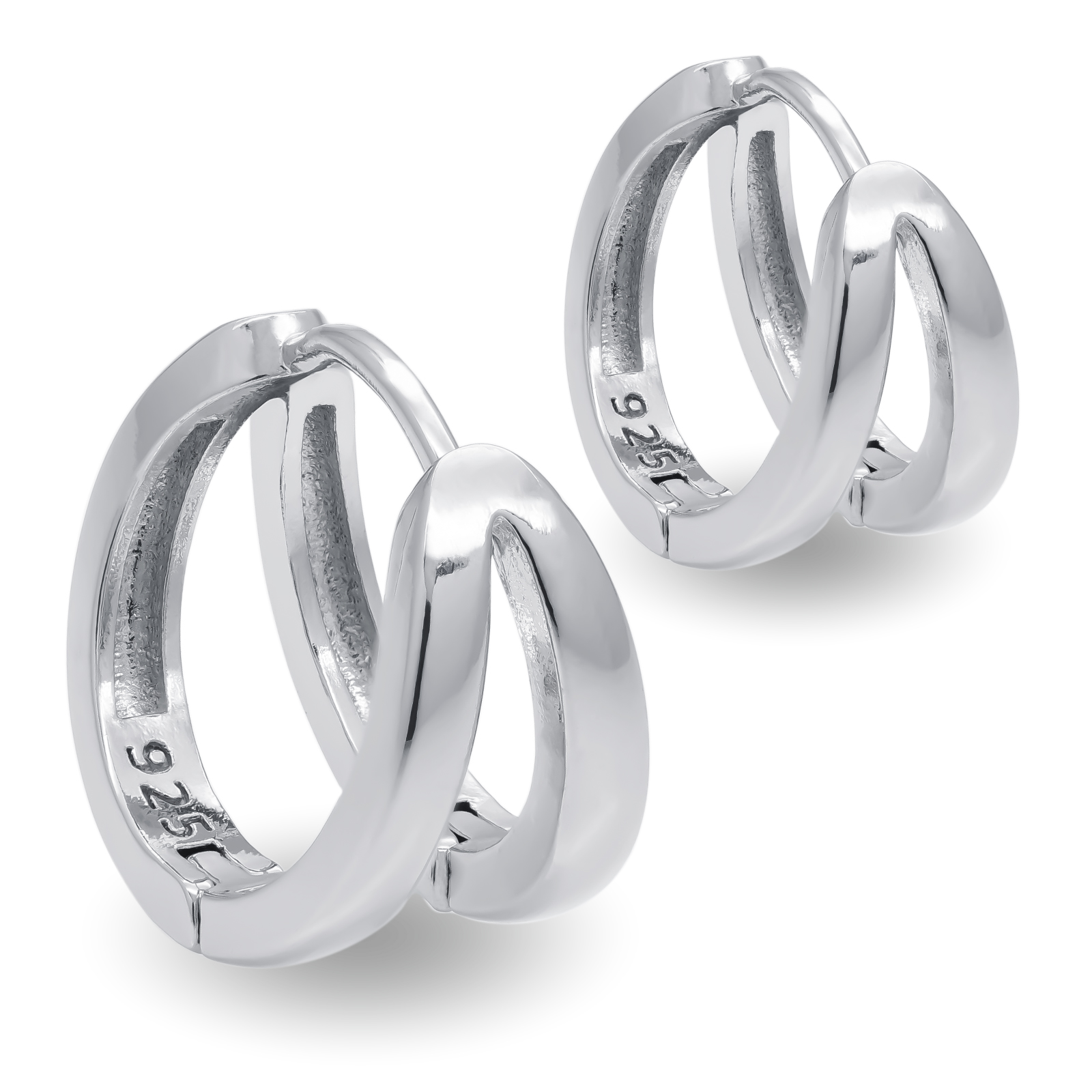 シルバー フープピアス 幅10.0mm 内径12mm 人気 つけっぱなし 1ペア リング ピアス S925 純銀製 メンズ レディース 金属アレルギー対応 - シルバー