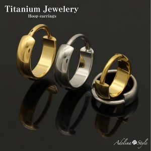 [Adelina Style] 球面 幅3.5mm チタンピアス 人気 フープピアス つけっぱなし 純チタン 1ペア メンズ レディース 金属アレルギー対応