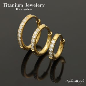 [Adelina Style] 純チタン ピアス 幅2.0mm 人気 フープピアス つけっぱなし チタンピアス AAAAA 18G ジルコニア 1ペア メンズ レディース 金属アレルギー対応