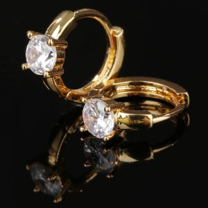 [Adelina Style] ピアス レディース 人気 フープピアス 1ペア 小さめ ゆれる ダングルピアス キュービックジルコニア サージカルステンレス 金属アレルギー対応 外径13mm ギフト (タイプC)