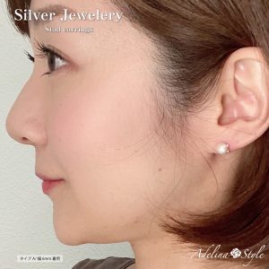 [Adelina Style] パール ピアス レディース 人気 淡水 真珠 パールピアス 1ペア シルバー925純銀 スタッドピアス 金属アレルギー対応