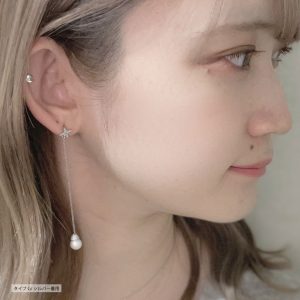 [Adelina Style] ピアス レディース 人気 ラインストーン 揺れる 真珠 パールピアス 1ペア スタッドピアス キュービックジルコニア S925 純銀製 金属アレルギー対応 (タイプG/ゴールド)