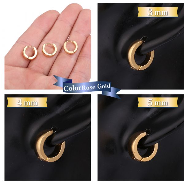 [Adelina Style] フープピアス 球面 幅3/4/5mm 人気 つけっぱなし リング ピアス ペア メンズ レディース 男女兼用 サージカルステンレス 金属アレルギー対応 - 画像 (8)