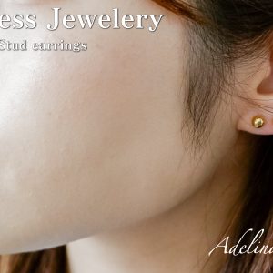 [Adelina Style] 4色セット サージカルステンレス ボールピアス 丸玉 ペアセット つけっぱなし メンズ レディース 男女兼用 金属アレルギー対応